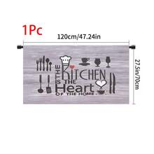 1 pieza, Decoración del hogar, Falda de mesa con estampado de tema de cocina, Cortina pequeña de cocina, Cubierta de gabinete de cocina, Con agujeros para cortina, Fácil de colgar, Rectangular, Tejido a máquina, Lavable a máquina, Decoración y accesorios de cocina, Perfecto para gabinetes de cocina y decoración del hogar - Multicolor - Ver 15