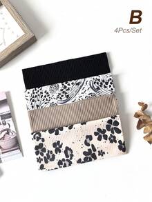 4件組女款休閒髮飾 螺紋紮染豹紋格紋蝴蝶玫瑰時尚髮帶髮飾 - 彩色 - 查看 9