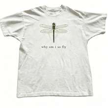 100% Cotton Geographic Inspired Dragonfly Graphic T Shirt For Men And Women |  Exquisite Design |  Loose And Comfortable | Shirts Y2k - 白色 - 查看 7
