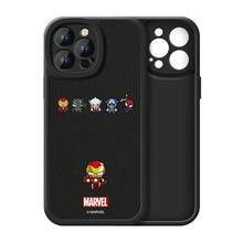 Miniso 漫威黑豹蜘蛛人鋼鐵人美國隊長雷神手機殼適用於iphone17promax/17pro/air/16promax/15plus/14/13/ip17/15pro/12pro/11/16plus防摔防刮保護套相容apple - 黑色 - 查看 2