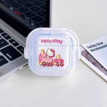 Sanrio Hello Kitty Pink Train AirPods Pro Case Cute Kawaii Transparent Shockproof Shell With Rotating Bracket Compatible With AirPods 1/2/3/4 And Pro/Pro 2 Nd Generation Suitable For New AirPods Pro 3 Stocking Stuffers The Girlfriend. - Sil - View 4