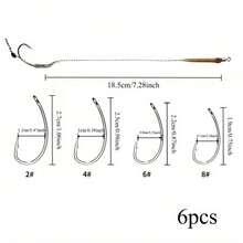 Avlcoaky 6pcs Fishing Hooks Rig Jig Worm Hooks Fish Hook - Multicolor - View 7