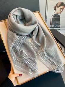 1PC Lace Border Handkerchief Shawls And Wraps Soft Lightweight Daily Fashion Casual Four Seasons Accessories Women Evening Party Travel Wedding Gifts - Multicolor - View 8