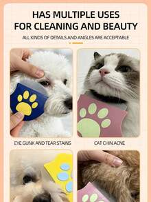 Sisir Wajah Hewan Peliharaan, Sisir Perawatan Wajah Kecil, Sisir Kepala Bulat Melengkung dan Sisir Pin, Cocok untuk Anjing, Kucing dan Kelinci, Sisir Pembersih Kutu dan Ekor - MultiWarna - View 5
