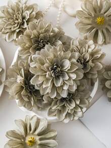 5/10/1000pcs Artificial Silk Sunflower Flower Heads, Suitable For DIY Crafts/Headbands/Hair Accessories/Weddings/Parties - Gray Blue - View 2