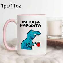 [24-Hour Delivery Within Mexico] 11oz/360ml Double-Sided Mug With A T-Rex Drinking Coffee, Suitable For Coffee Or Juice. A Great Gift For Mom And Dad, Ideal For Day Of The Dead, Christmas, Father's Day, And Mother's Day. Perfect For Camping, Home, And Office. - 2 - 查看 4