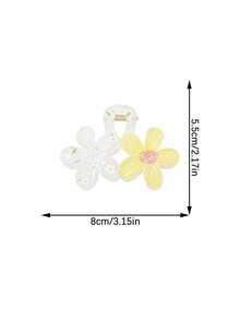1pc/6pcs Creative Graffiti Flower Hair Clip, Sweet Style Half-Up Hair Claw, Fashion Versatile Hairstyle Accessory, Perfect Gift For Best Friend And Girlfriend - Multicolor - View 3