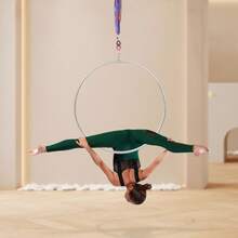 Premium Complete Aerial Hoop Set With Full Accessories, 37.4 In Diameter Hoop & 0.98 In Stainless Steel Tube, Easy Grip And Excellent Balance, Professional Gear For Aerial Yoga, Dance, Acrobatics And Gymnastics Training - Silver - View 4