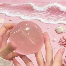 1 pièce Balle squishy faite à la main à l'huile de coco, balle de pression transparente rose et bleue super belle, rebond lent, balle de pression malléable, balle faite à la main à l'huile de coco de 6 cm, jouet de soulagement du stress pour enfants, adolescents, adultes, cadeau d'anniversaire, cadeau de fête, cadeau de fête, cadeau, cadeau promotionnel - Multicolore - Voir 3