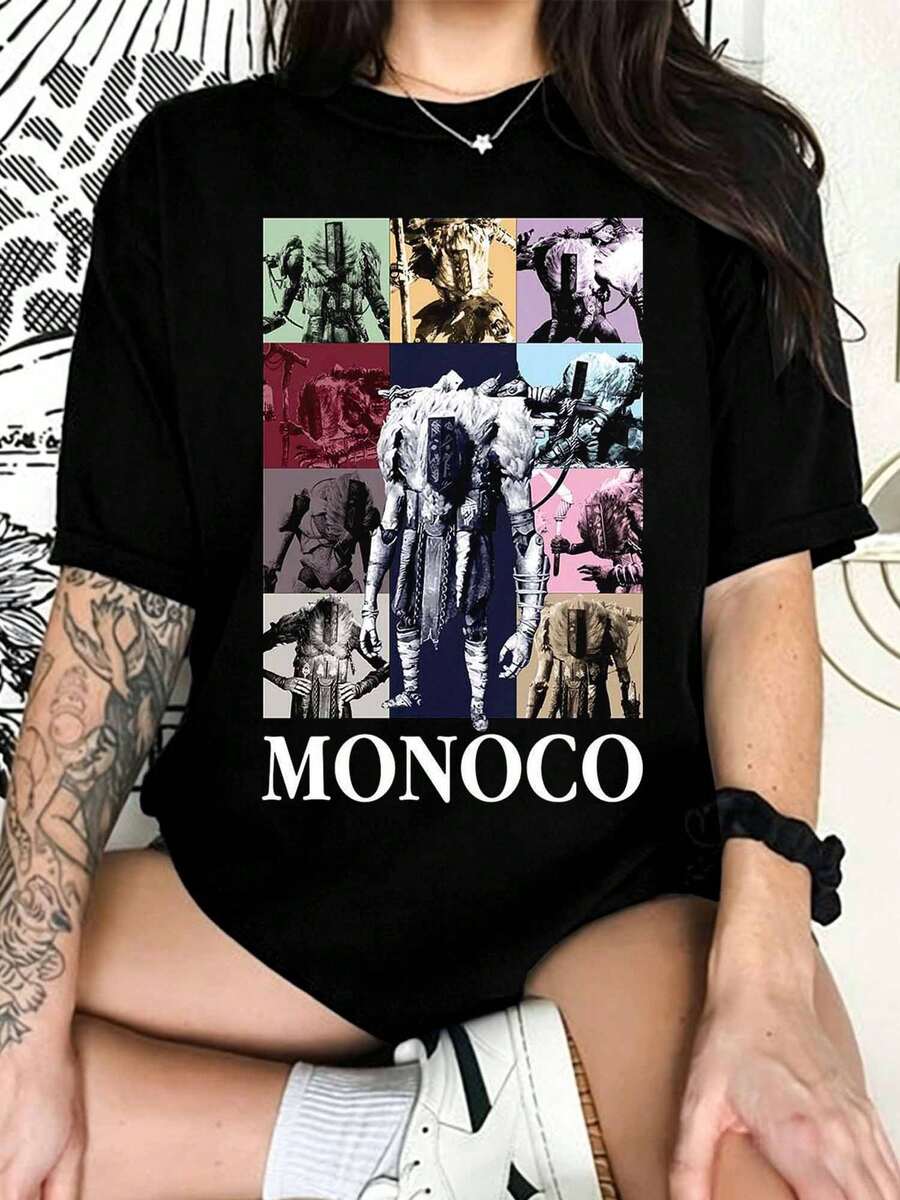 Monoco Erass Tour T-Shirt, Expedition Game T-Shirt, Chiaroscuro Sweatshirt, Video Game Graphic T-Shirt, Gift For Gamers, Fantasy Game T-Shirt, Trendys T-Shirt - Black - View 1