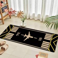 1 pieza, Decoración del hogar, Estampado de patrón de avión, Alfombra de cocina de lino, Tapete de cocina, Tapete de piso, Tapete de baño, Tapete de puerta, Impresión 3D rectangular, Adecuado para sala de estar, dormitorio, pasillo, baño, lavandería - Alfombra de poliéster, Adecuado para decoración del hogar interior y exterior - Multicolor - Ver 6