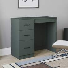 Home Discount Vida Designs Riano 3 Drawer Dressing Vanity Table Makeup Bedroom Furniture Storage Unit Desk Beauty Spacious Countertop Easy To Build - Green - Green - View 4
