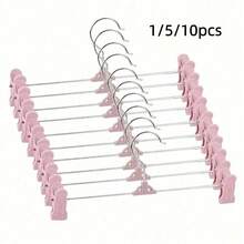 10/5/1pc Móc treo quần chống trượt tiết kiệm không gian, giá treo điều chỉnh độ nghiêng màu hồng, móc treo váy cho nữ, trang trí mùa thu, trang trí lễ hội, trang trí phòng, trang trí nhà, trang trí phòng ngủ - Hồng - Xem 1