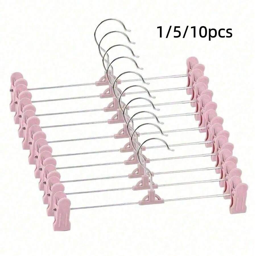 10/5/1pc Móc treo quần chống trượt tiết kiệm không gian, giá treo điều chỉnh độ nghiêng màu hồng, móc treo váy cho nữ, trang trí mùa thu, trang trí lễ hội, trang trí phòng, trang trí nhà, trang trí phòng ngủ - Hồng - Xem 1