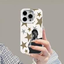 Cantante negra con tema de estrella doradafunda de teléfono Fundas compatibles con ,Apple,VIVO,OPPO,,, y Honor.Fabricadas en silicona TPU,ofrecen protección contra golpes y caídas. - Blanco - Ver 6