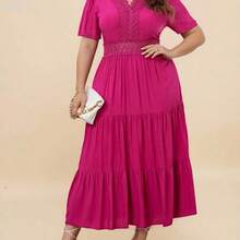 jianchaimaoyi02  VCAY Talla grande Vestido con encaje bajo a capas - Morado - Ver 3