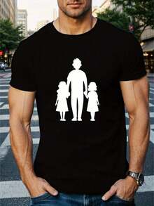 Camiseta cómoda y transpirable para hombre con estampado de padre e hija, nueva camiseta casual de manga corta y cuello redondo para primavera/verano. - Blanco - Ver 10