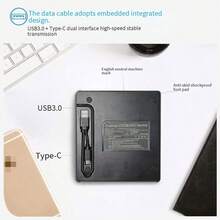 五合一外置光驱,USB3.0+Type-C双接口,便携式CD/DVD/VCD刻录机,超薄光驱,带SD/TF卡读卡器,兼容笔记本电脑、台式机、 - 查看 5