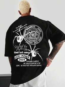 Men's T-Shirt With Spider Medal Design - White - View 11