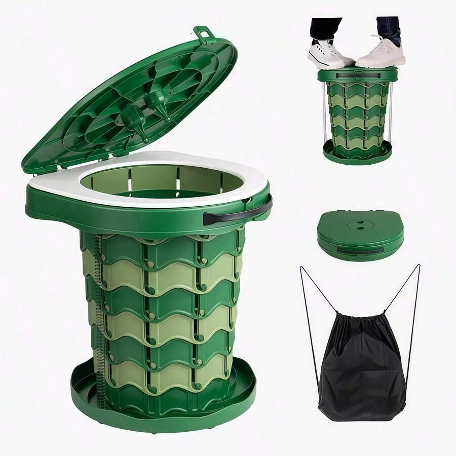 1個戶外摺疊馬桶，便攜式摺疊凳露營行動馬桶，露營自駕遊車用馬桶