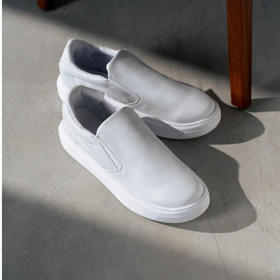 Father's Day Slip On Easy Fit Men's Classic Simple Fashion Comfortable Elegant Lightweight Sophisticated Combines With Jeans Bermuda Casual Tailoring - 白色 - 查看 1