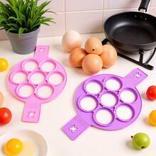 Molde de huevo antiadherente multifuncional, material de silicona resistente al calor, reutilizable, almacenamiento plegable, adecuado para utensilios de cocina y herramientas de cocción y horneado, regalos de graduación y regalos festivos - Multicolor - Ver 11