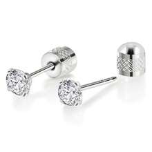 1 Pair Elegant 316L Stainless Steel Cubic Zirconia Stud Earrings, Suitable For Boys And Girls To Wear At Parties, Can Be Used As A Gift - 1 Pair Ear Stud - View 11