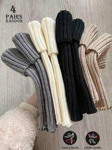 1/4 Pairs Women's Leg Warmers, Multi-Color Leg Protectors, Warm For Autumn/Winter, Fashionable And Versatile, Style, Essential For Daily Outings, Suitable For Outdoor And Indoor, Simple And Fun Socks, Holiday Gift, Perfect For Photos, Random Mix - Multicolor - View 10