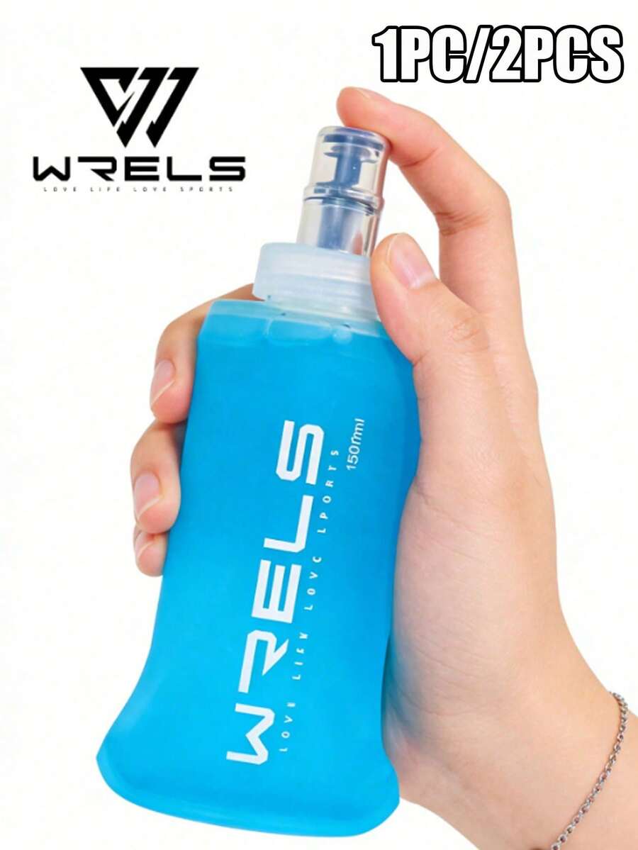 1件/2件 WRELS 矽膠可折疊水壺,防漏、輕量且便攜,適合跑步、健身、騎單車、露營及其他戶外運動,健身水壺,可折疊水壺,跑步與健身配件,露營水壺 - 可折疊 - 查看 1