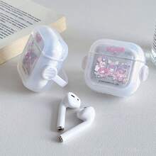 三麗鷗 Kuromi 茶會 AirPods 保護殼 可愛透明防震殼 附旋轉支架 適用於 AirPods 1/2/3/4 與 Pro/Pro 2 代 新 AirPods Pro 3 聖誕襪填充禮物 送女友 - transparent - 查看 2
