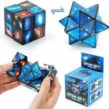 Theme Changing Cube, Multi-Shape Puzzle Stress Relief, Transformation Board, Starry Texture Changing Cube, Stress Relief Small, Geometric Puzzle - Cảm hứng - Xem 10