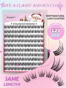 MAANGE 120pcs Natural Cartoon Style Cluster False Eyelashes, Cartoon Tapered End Design, Easy To Apply, Ideal Gift For Women - D - View 8