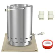 SAILUN Firewood Pool Heater, Stainless Steel Fire Barrel With Built-In Spiral Heating Coil, 32/38mm Connection, Pool Stove With Fireproof Mat And Tray, For Above Ground And Garden Pools, Silver - Silver - View 1