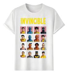Camiseta Muscle Freaks Invincible Estilo Héroes Arte de Cómics para Fanáticos - Blanco - Ver 1