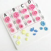 3/42 piezas Mini Cortadores de Arcilla Natural de Primavera, Moldes de Arcilla Polimérica para Joyería Floral/Insecto, Herramientas de Manualidades DIY para Pendientes de Naturaleza Boho - Rosa - Ver 3