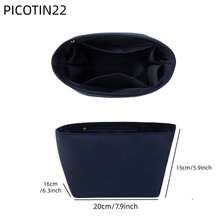 緞面手提包內置收納袋，適用於 Picotin 18/22，輕巧實用，適合女性奢華手提包。柔軟內裡，多口袋設計，適合秋季使用。 - 彩色 - 查看 13