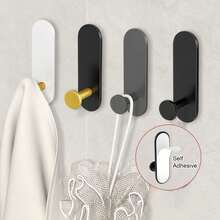 2pcs Heavy Duty Self-Adhesive Metal Wall Hooks - Easy Installation, No Drilling Required Towel Rack, Suitable For Bathroom And Kitchen - Waterproof Storage For Clothes, Hats, Keys, Christmas Decorations - Multicolor - View 4