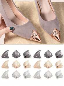 Metall-Anti-Kick-Zehenschutz, entwickelt zum Schutz von High Heels vor Beschädigungen, robuste Zehenschutzabdeckung, elegant, geeignet für die Reparatur, Dekoration und den Schutz von Damen-High-Heels, tragbare dekorative Schuh-Zehenabdeckung, langanhaltend und modisch, perfekt für High Heels, Stiefel und High Heels, Schuhdekoration, Schutz und Reparatur, Ostergeschenk, Muttertagsgeschenk, Unabhängigkeitstagsgeschenk, Reiseessenzial, Partygeschenk, Hochzeitsgeschenk - Verschiedenfarbig - Übersicht 1