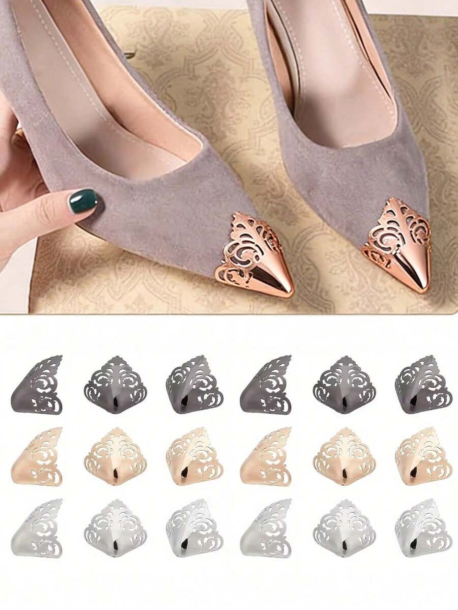 Metall-Anti-Kick-Zehenschutz, entwickelt zum Schutz von High Heels vor Beschädigungen, robuste Zehenschutzabdeckung, elegant, geeignet für die Reparatur, Dekoration und den Schutz von Damen-High-Heels, tragbare dekorative Schuh-Zehenabdeckung, langanhaltend und modisch, perfekt für High Heels, Stiefel und High Heels, Schuhdekoration, Schutz und Reparatur, Ostergeschenk, Muttertagsgeschenk, Unabhängigkeitstagsgeschenk, Reiseessenzial, Partygeschenk, Hochzeitsgeschenk - Verschiedenfarbig - Übersicht 1