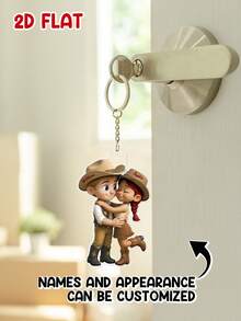 1PC Customizable Role Play Acrylic Keychain For Dad, Build Your Own , Editable Name, Father's Day Gift - As Shown - View 4