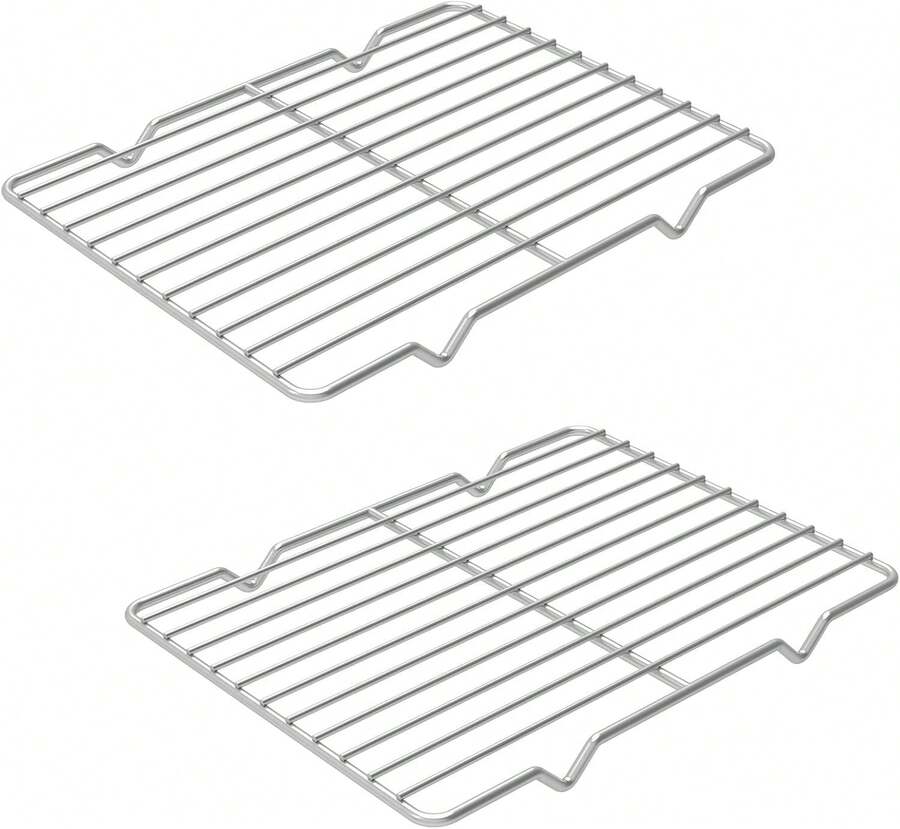 Stainless Steel Cooling Rack, 2-Pack, Rectangular (20 X 26 Cm), Heat-Resistant, Suitable For Baking And Roasting, Fits Disposable Baking Sheets, Silver - View 1