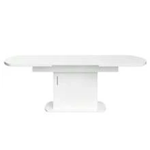 Extendable Oval Dining Table, L 140/200 X W 80 X H 75 Cm, Table With Storage, Coffee/Lounge Table, Modern And Minimalist Dining Table, Multifunctional Space-Saving Table, White And Silver Handle - Putih - View 11