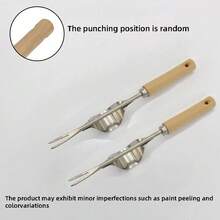 1pc Stainless Steel Weeding Fork With Wooden Handle, Gardening Hand Tool, Lawn Weeder, Outdoor Yard Root Remover - Shovel - View 12