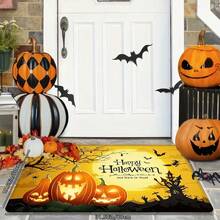1 PIEZA/2 PIEZAS/3 PIEZAS Alfombra de Suelo de Halloween, Estampado 3D de Luna & Calabaza. Esponja Suave, Antideslizante & Lavable a Máquina, Excelente para Cocina, Baño y Exterior en Todas las Estaciones - Multicolor - Ver 5