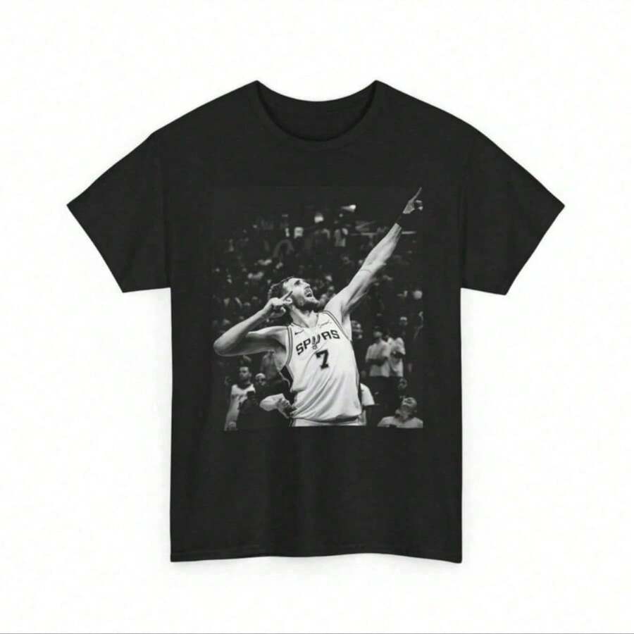 Local -61 Luke Kornet San Antonio Spurs Basketball Shirt Kornet Celebration Tee Spurs Fan Gift Style Graphic Unisex Heav - 黑色 - 查看 1