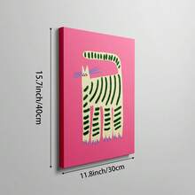 1件 抽象搞怪粉色貓咪牆面藝術畫 現代幽默條紋貓印花帆布畫 奇幻動物海報 客廳臥室遊戲室育嬰室裝飾 無框、有框或木製掛軸 - 粉紅色貓 - 查看 11