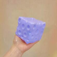 Blueberry Cheese Squishy Toy - Slow Rebound Stress Relief Finger Cube, Office Desk Anxiety Relief - Decompression Decor & Gift - Multicolor - View 10