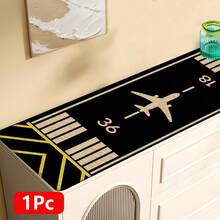 1 pieza, Decoración del hogar, Estampado de patrón de avión, Alfombra de cocina de lino, Tapete de cocina, Tapete de piso, Tapete de baño, Tapete de puerta, Impresión 3D rectangular, Adecuado para sala de estar, dormitorio, pasillo, baño, lavandería - Alfombra de poliéster, Adecuado para decoración del hogar interior y exterior - Multicolor - Ver 15