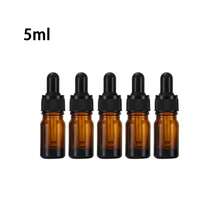 1/5 botol penetes kaca amber dengan dispenser penetes kaca, cocok untuk minyak esensial, aromaterapi, parfum, laboratorium, farmasi, cairan, perjalanan, botol kaca dengan penetes kaca. - Botol coklat - View 23