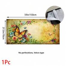 1pc, Home Decor, Butterfly Pattern Printed Table Skirt, Kitchen Small Curtain, Kitchen Cabinet Cover, With Curtain Holes, Easy To Hang, Rectangular, Machine Woven, Machine Washable, Kitchen Decoration And Accessories, Perfect For Kitchen Cabinets And Home Decor - Multicolor - View 13